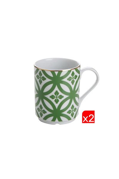 Porland Morocco Pattern Green Mug 340Cc 2-Piece 04Ap 018891