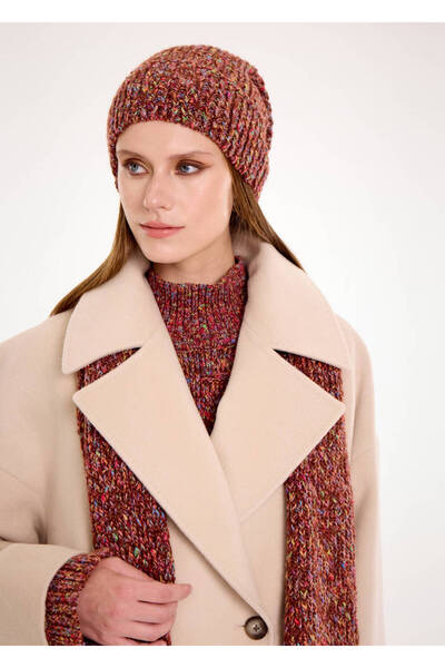 Knitss Alpaka Karışımlı Çok Renkli Bere