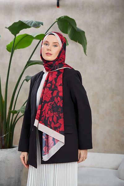 İpekhan Nature Fulya Soft Shawl - Λευκό Μαύρο 3041-07
