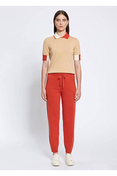Knitss Оранжевые трикотажные брюки с добавлением мериносовой шерсти