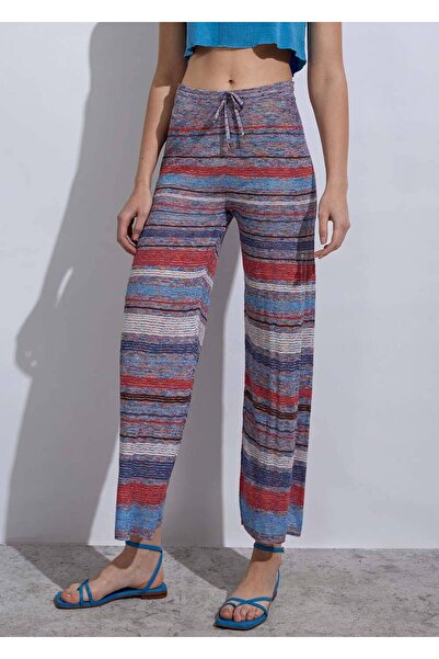 Knitss Смугасті синьо-червоні трикотажні штани