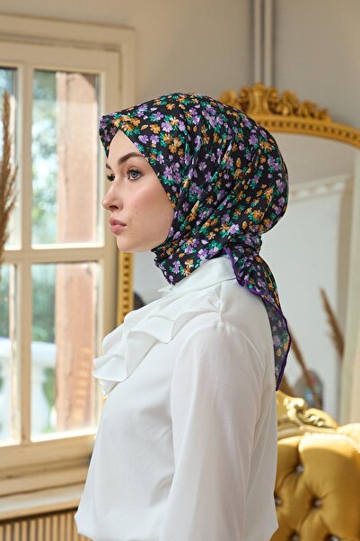 İpekhan Summer Sparkle Collection Soft Scarf Violet Black 1191-11