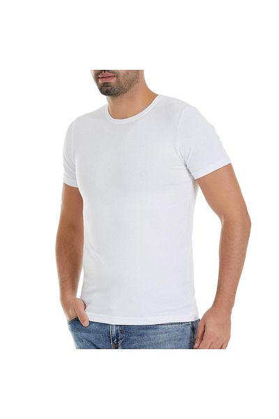 YILDIZ Ανδρικό κοντομάνικο μπλουζάκι 335 White Modal με στρογγυλή λαιμόκοψη