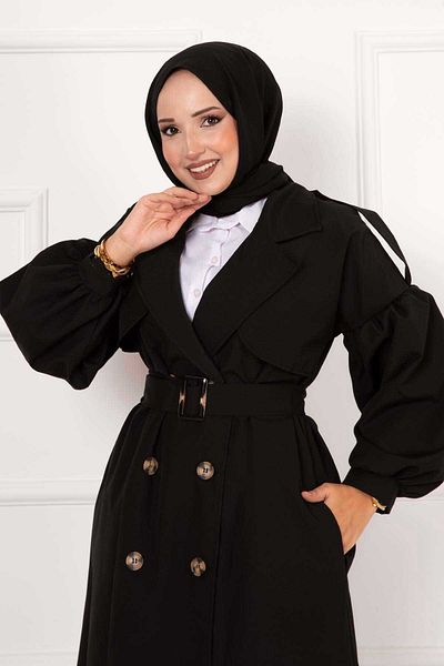 EBRUTESETTÜR Balloon Arm Portable Belted Waterproof Trench