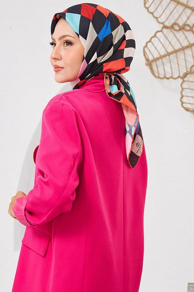 İpekhan Relax Geometric Ala Soft Scarf Red 1139-18