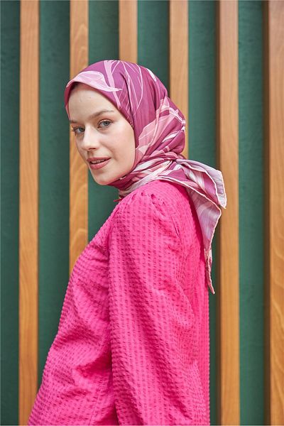 İpekhan Φουλάρι από βαμβακερή βισκόζη Lotus Burgundy