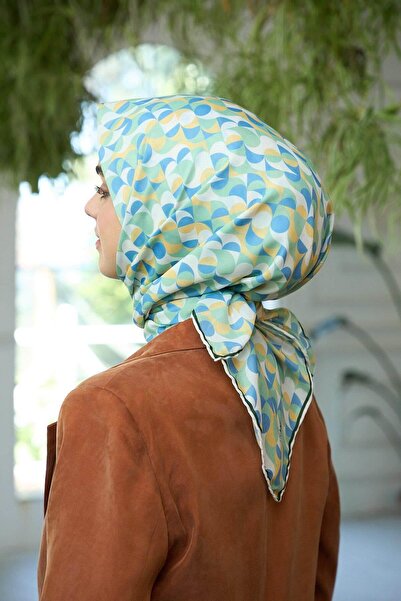İpekhan Water Green Blue Soft Scarf Summer Sparkle Collection - 1185-10