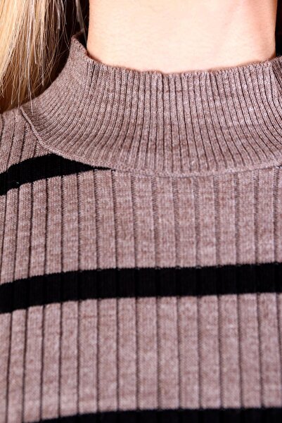 Rays Mink Turtleneck Striped Tunic - 5415