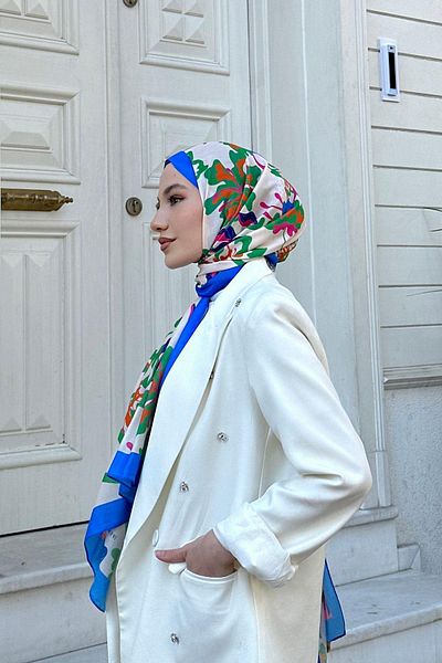 İpekhan Φρεζία Nature Soft Blue Shawl - 3038-03