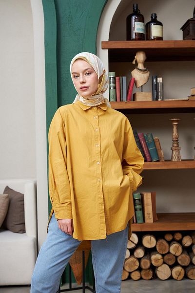 İpekhan Κασκόλ Lotus Yellow βαμβακερή βισκόζη