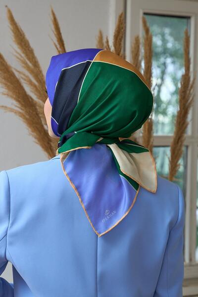 İpekhan Πράσινο Navy Blue Soft Scarf Summer Sparkle Collection - 1190-11