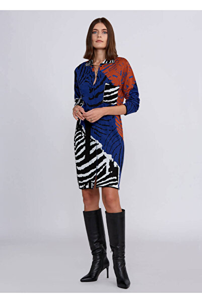 Knitss İntarsia Jakar Desenli Çok Renkli Triko Tunik