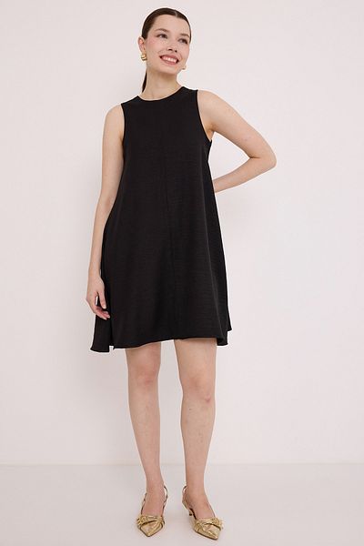 Bigdart Mini rochie neagră de in 2491