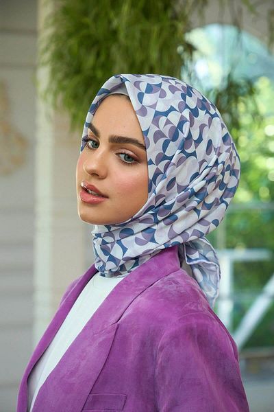 İpekhan Indigo Lavender Soft Scarf Summer Sparkle Collection - 1185-03