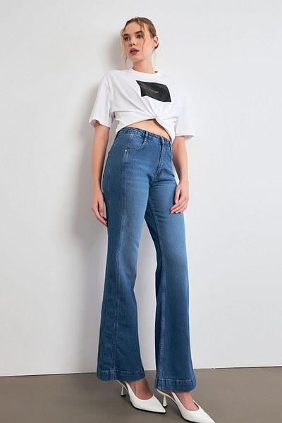 Setre Pantaloni de blugi - Detaliu lateral cu o singură dungă