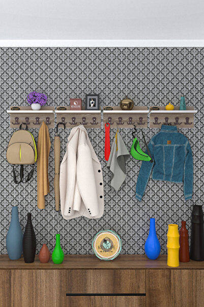 Kenzlife Elbise Askılığı Karayemiş4 Crd 26*152*12 Vestiyer Portmanto Askı Askılık 16 Adet Askı