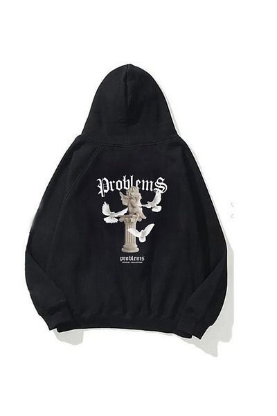 The Champ Clothing Polar Problems Sculpture Printed - Hooded Black Unisex Hoodie φούτερ