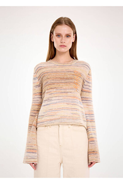 Knitss Alpaka Karışımlı Bej Renk Geçişli Triko