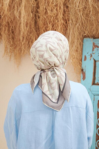 İpekhan Eva Pattern Scarf Smoked Cream 1132-06