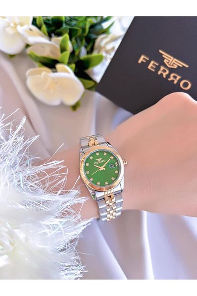 FERRO 3 Atm Water Resistant Ion Coated Women's Wristwatch and Bracelet Set - Bfl21519-Lx