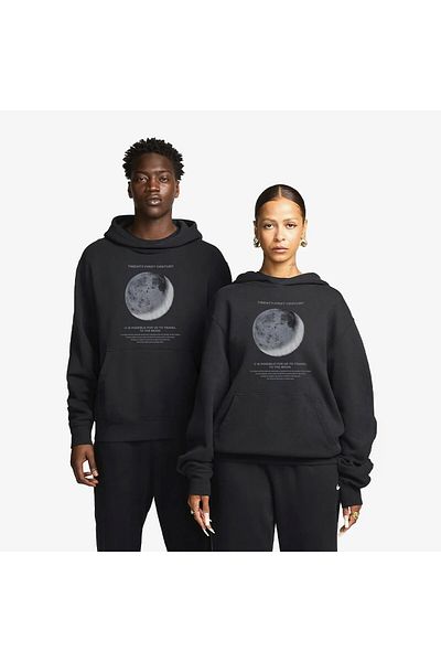 The Champ Clothing Φούτερ με κουκούλα Polar Moon με στάμπα μαύρο Unisex με κουκούλα