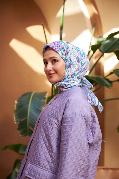 İpekhan Eșarfă moale Colorday Melodi Albastru Roz 1153-09