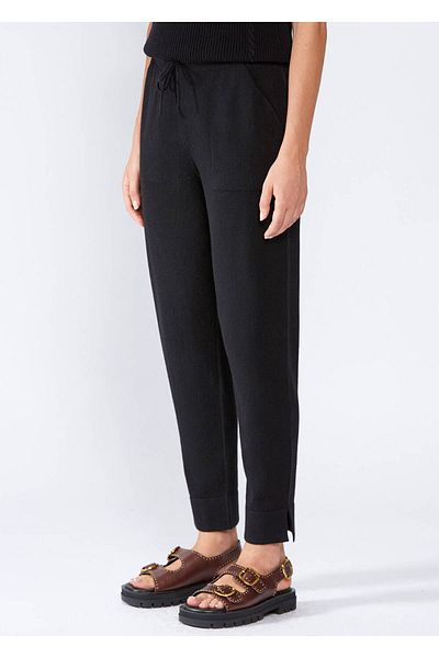 Knitss Cashmere Black Knitwear Jogger Trousers
