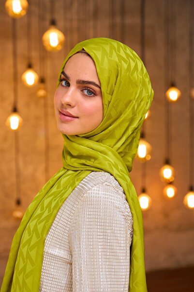 İpekhan Συλλογή Silky Jacquard Shawl Oil Green Summer Sparkle - 9014-06