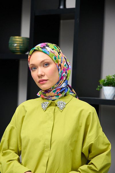 İpekhan Πράσινο λινό κασκόλ - Harmony Collection, Soft Design 1179-09
