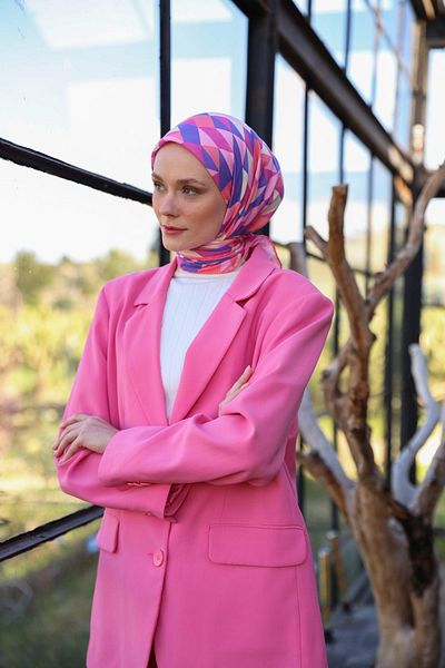 İpekhan Μαλακό κασκόλ Triano Pattern Dark Lavender 1171-12