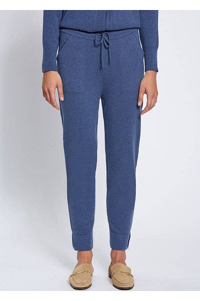 Knitss Pantaloni de jogger din tricotaj albastru cașmir