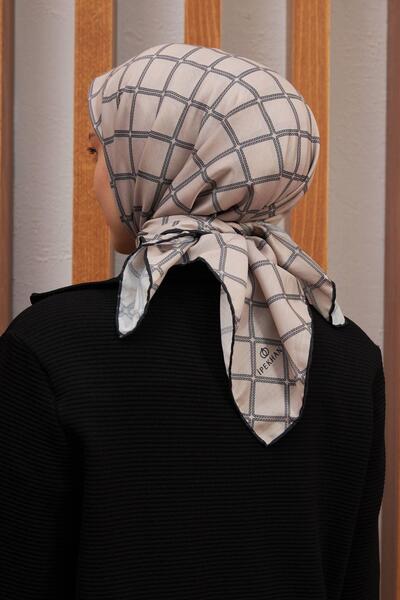 İpekhan Silkhan Line Pattern Series Mink Μαύρο βαμβακερό κασκόλ βισκόζης 1125-15