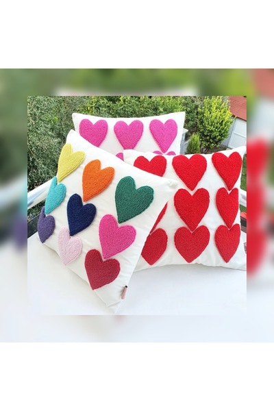 afralya home 45*45 cm Heart Punch Heart Pillow - Throw Pillow Case