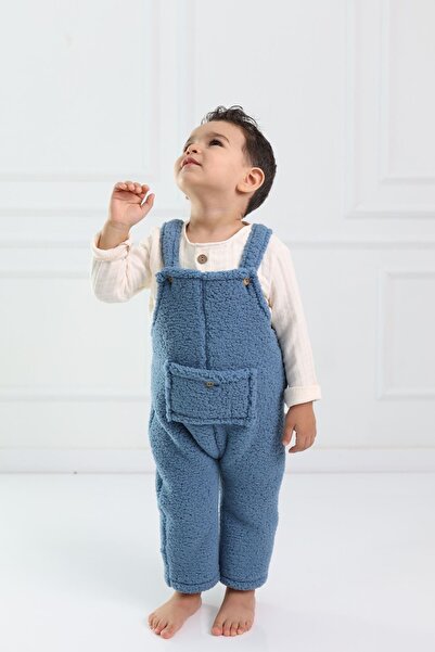 Cuckoo Cotton سالوبيت أطفال أزرق - حزام قابل للتعديل وتفاصيل أزرار