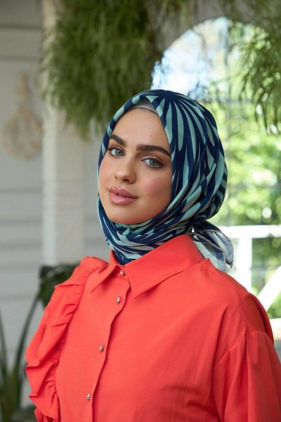 İpekhan Μαλακό κασκόλ Summer Sparkle Collection - Water Green Petrol Blue 1184-09