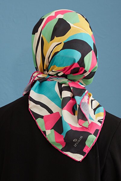 İpekhan Μοντέλο μαντήλι από μαύρη βαμβακερή βισκόζη Daphne Turkaz