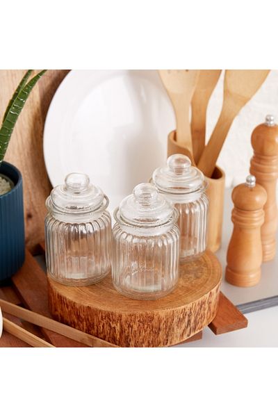 Home Box طقم علب زجاجية ميرا مكون من 3 قطع