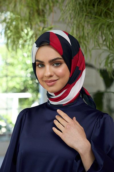 İpekhan Μαλακό κασκόλ Claret Red Black Summer Sparkle Collection - 1186-11