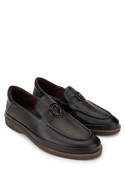 Tamer Tanca Men's Genuine Leather Brown Loafer Shoes