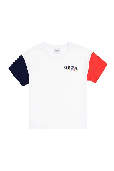U.S. Polo Assn. Tricou supradimensionat alb pentru băiat 50288060 -VR013