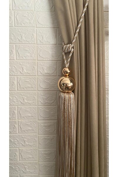 Helezoni Fon Perde Aksesuarı Metal Püsküllü Braçol Kornişe Takmatik 1 Adet