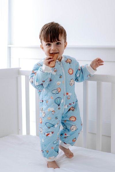 Lilabio Baby Boy Sleeping Bag - Lamb Welsoft, Astronaut with Padding and Balloons