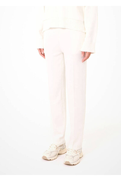 Knitss CIGARETTE KESİM EKRU TRİKO PANTOLON