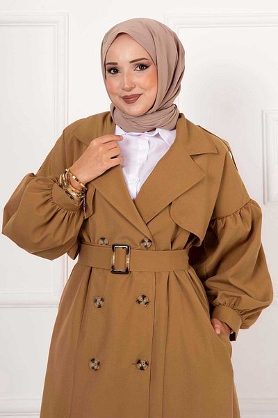 EBRUTESETTÜR Balloon Arm Portable Belted Waterproof Trench