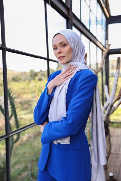 İpekhan Exen Desen Шовковий жакардовий шарф сірий 9011-03