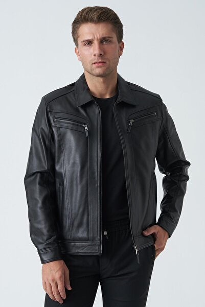 White Stone Aberdeen 5004 Slim Fit Sergio Kuzu Derisi Kaban Siyah