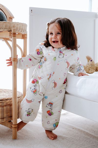 Lilabio Welsoft Lamb Romper for Baby Girl - Astronaut Teddy Bear Design