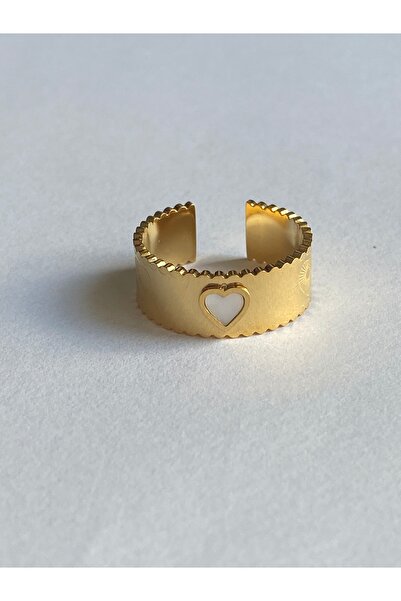 Lucios خاتم قلب من عرق اللؤلؤ المقاوم للصدأ سعة 316 لتر (قابل للتعديل)