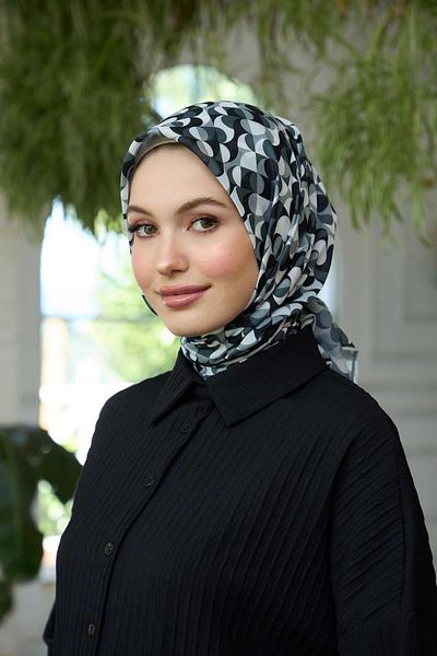 İpekhan Soft Scarf Summer Sparkle Collection - Μαύρο Γκρι 1185-11