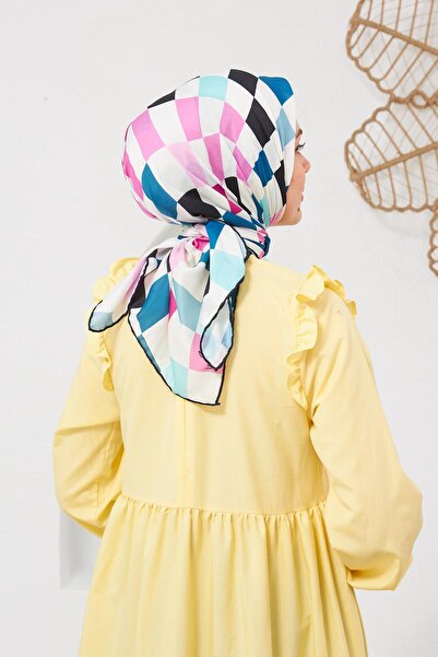 İpekhan Relax Geometric Ala Soft Scarf Black 1139-17